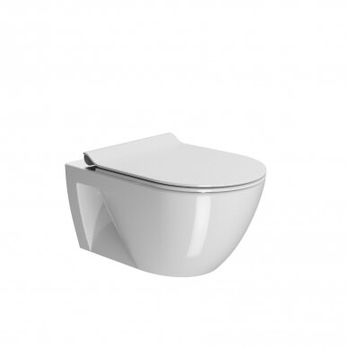 Matinis baltas bebriaunis WC PURA ECO 55x36 Swirlflush® Dualglaze®, GSI 13