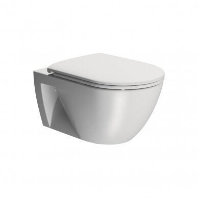 Matinis baltas bebriaunis WC PURA ECO 55x36 Swirlflush® Dualglaze®, GSI 15