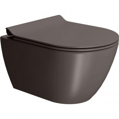 Bebriaunis WC PURA Compact Color 50x36 Swirlflush® Dualglaze® su Soft Close dangčiu, GSI (įvairių spalvų) 12