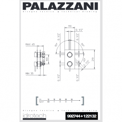 Potinkinis 2-5ių eigų maišytuvas IDROTECH 2, Palazzani 7