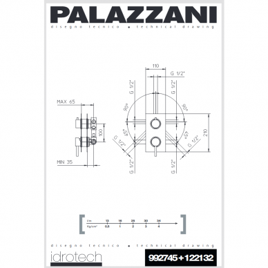 Potinkinis 2-5ių eigų maišytuvas IDROTECH 2, Palazzani 9