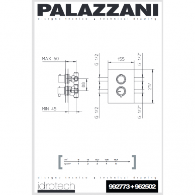 Potinkinis 2-3ių eigų termostatinis maišytuvas IDROTECH 2, Palazzani 3
