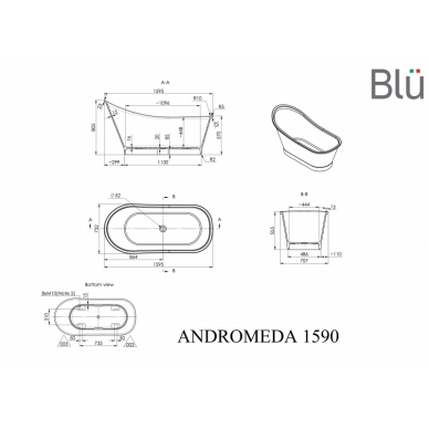 Vonia ANDROMEDA 1595 Evermite, akmens masė, BLU