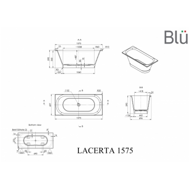 Vonia LACERTA 1575 Evermite, akmens masė, BLU 1