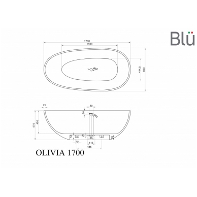 Vonia OLIVIA 1700, akmens masė, BLU 3