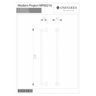 Вешалка для полотенца золотого цвета OMNIRES MODERN PROJECT 1