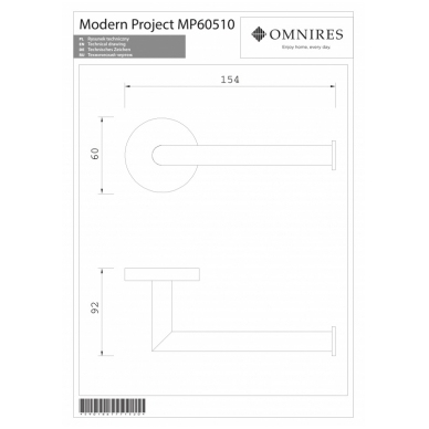 Держатель туалетной бумаги золотого цвета OMNIRES MODERN PROJECT 1