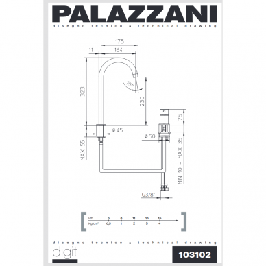 Смеситель для умывальника DIGIT Color, Palazzani 1