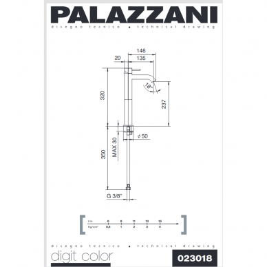 Aukštas maišytuvas praustuvui MIMO, Palazzani