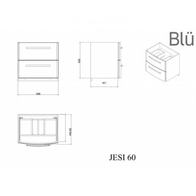 Шкаф пенал Blu JESI 3