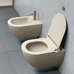 Bebriaunis WC PURA Color Creta 55x36 Swirlflush® Dualglaze® su Soft Close dangčiu, GSI