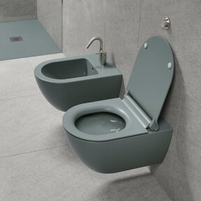 Bebriaunis WC PURA Color 55x36 Agave Swirlflush® Dualglaze® su Soft Close dangčiu, GSI