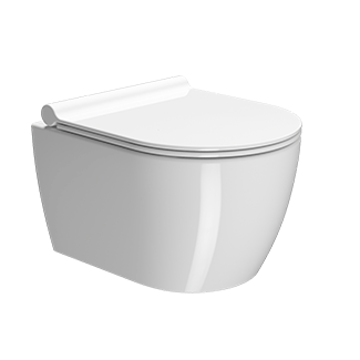 Подвесной унитаз без оправы PURA Compact 46x35 Swirlflush® Extraglaze®, GSI