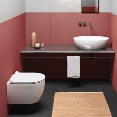 Подвесной унитаз без оправы PURA Compact 46x35 Swirlflush® Extraglaze®, GSI 2