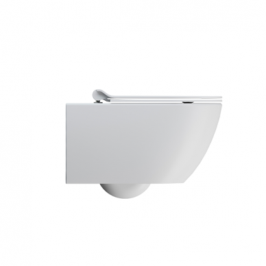 Matinis baltas WC PURA Color 55x36 Swirlflush® Dualglaze® su Soft Close dangčiu, GSI