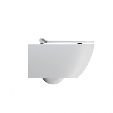 Matinis baltas WC PURA Color 55x36 Swirlflush® Dualglaze® su Soft Close dangčiu, GSI 1