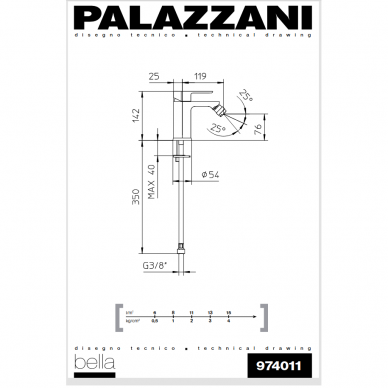 Bide maišytuvas BELLA, Palazzani