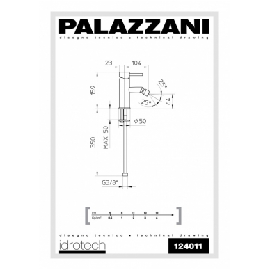 Bide maišytuvas IDROTECH 2, Palazzani