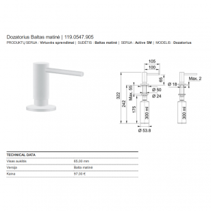 Dozatorius ACTIVE PLUS, Franke