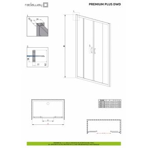 Dušo durys į nišą Premium Plus DWD, Radaway
