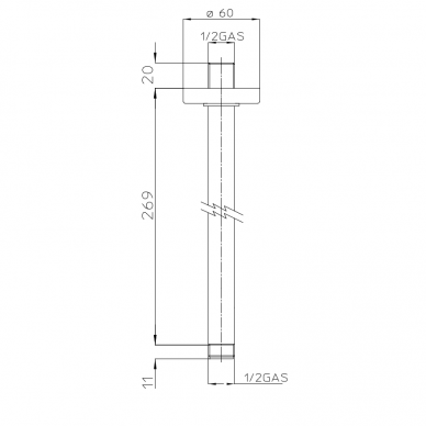 Колено для душевой головы из потолка Bossini H31000 1