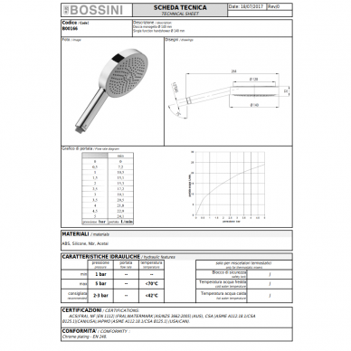 Ручной душ Bossini B00166 DINAMICA Ø 140 mm 9