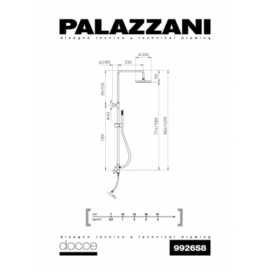 Dušo komplektas MIS QADRA, Palazzani 1