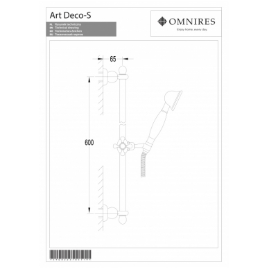 Комплект для душа OMNIRES ART DECO цвет меди 1