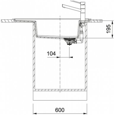 Plautuvė FRESNO FSG 611, Fragranit, Franke 3