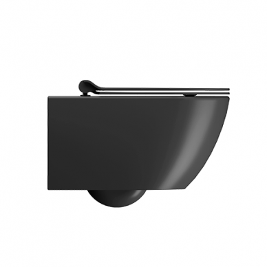 Juodas bebriaunis WC PURA Color 55x36 Swirlflush® Dualglaze® su Soft Close dangčiu, GSI 1