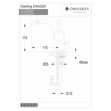 Смеситель для биде черного цвета OMNIRES DARLING 1