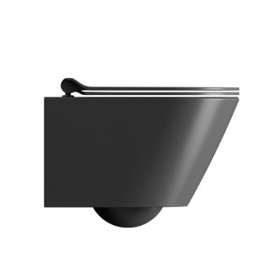 Черный матовый унитаз KUBE X 50x36 Swirlflush® Dualglaze® с крышкой Soft Close, GSI 1