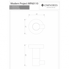 Kabliukas MODERN PROJECT, šlifuotas žalvaris, Omnires