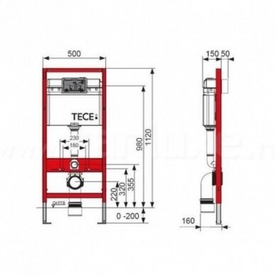 Komplektas unitazo PURA Swirlflush® Extraglaze®, GSI ir rėmo Tece Profil su baltu klavišu, Tece 7