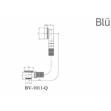 Стандартный сифон квадратный для ванны, Blu 4