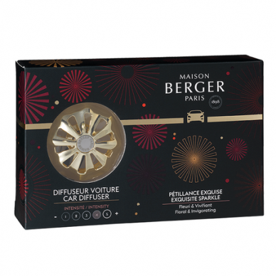 Kvapas automobiliui Exquisite Sparkle su laikikliu Cercle Gold, Maison Berger