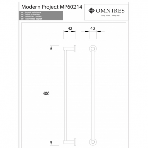 Laikiklis rankšluosčiams MODERN PROJECT 40cm, šlifuotas auksas, Omnires