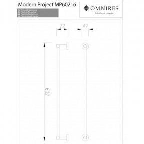 Laikiklis rankšluosčiams MODERN PROJECT 60cm,  Omnires