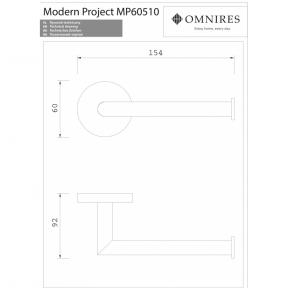 Laikiklis WC popieriui MODERN PROJECT, šlifuotas auksas, Omnires