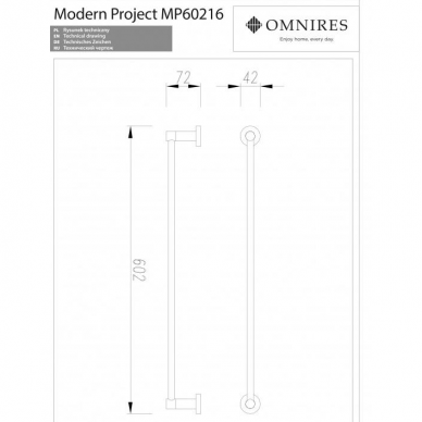 Laikiklis rankšluosčiams MODERN PROJECT 60cm,  Omnires 1