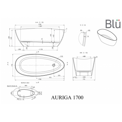 Vonia AURIGA 1700 Evermite, akmens masė, BLU 2