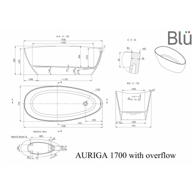 Vonia AURIGA 1700 Evermite, akmens masė, BLU 3