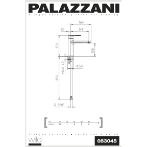 Maišytuvas praustuvui WILD, Palazzani