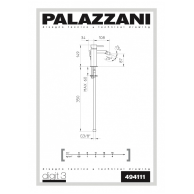 Bide maišytuvas DIGIT, Palazzani