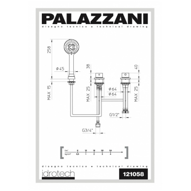 Смеситель на борт ванны Palazzani Idrotech II 1