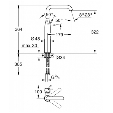 Смеситель для умывальника Grohe Essence XL 1