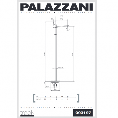 Смеситель для умывальника напольный TRACK, Palazzani 2