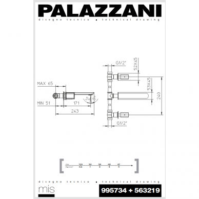 Смеситель для умывальника МИС, черный матовый, Palazzani 3