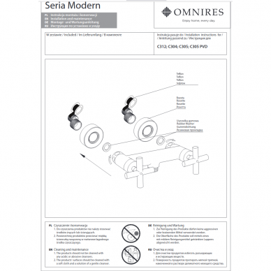 Komplektas voniai MODERN, auksas, Omnires 1