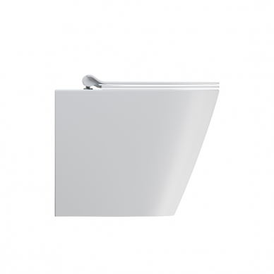 Matinis baltas pristatomas WC KUBE X 55x36 Swirlflush® Dualglaze® su Soft Close dangčiu, GSI 1